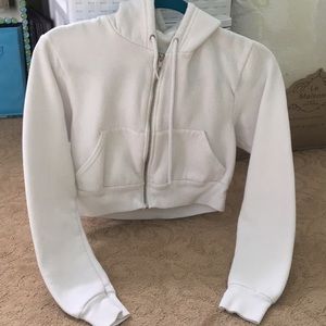 American apparel RARE cropped white hoodie